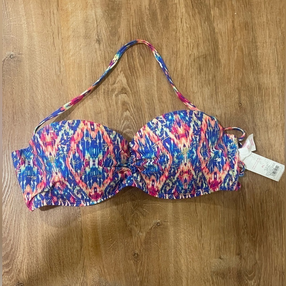 Xhilaration multicolored and gold bikini top